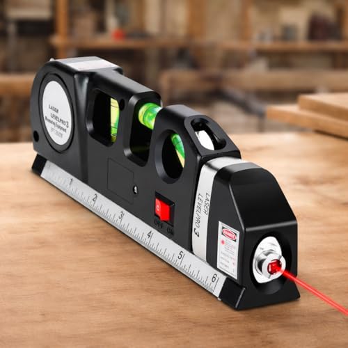 Trena Nivel a Laser 3 em 1 Premium 25m com Regua Nivel Bolha Proj...