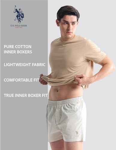 Image of U.S. Polo ASSN. Mens EX004 Cotton Striper Essential True Inner Boxer -Pack of 1