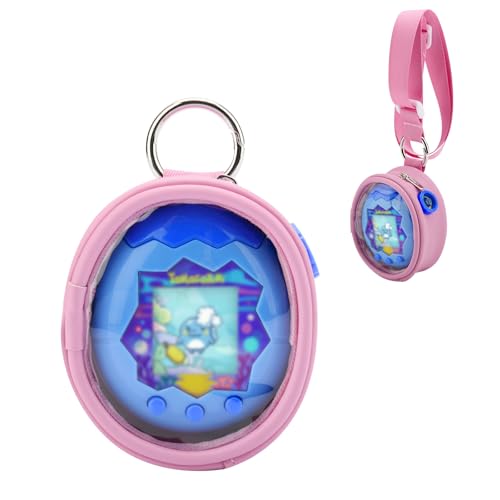 Beautyflier Travel Carrying Bag for Tamagotchi Paradise Virtual Pet Devices, Portable Storage Case for Virtual Interactive Pet Game Machine, Protective Pouch with Lanyard, Bag Only (Pink)
