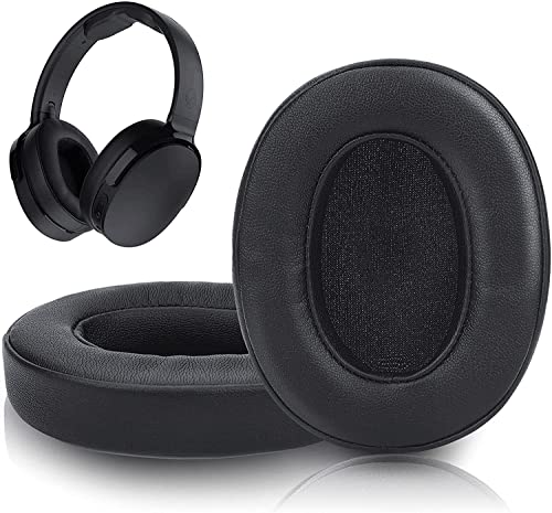 SOULWIT Professional Earpads Cushions Replacement for Skullcandy Hesh 3/ANC/Evo & Crusher Wireless/ANC/Evo/360 & Venue ANC Over-Ear Headphones, Ear Pads with Upgraded Soft Protein Leather (Black)