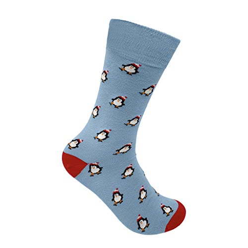 Image of Mint & Oak Printed Christmas Socks For Men, Cotton Crew Colorful Secret Santa Gift Box for Men, Xmas Calf Length Boys Socks With Fun Prints - Gift Box