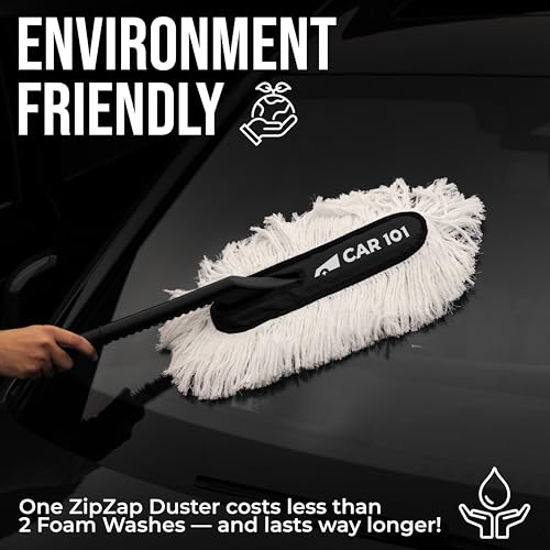 Image of CAR101 Zip Zap Car Duster | Ceramic Wax Infused | Scratch-Free Cleaning | Easy Grip Handle | Premium Car Cleaning Tool | Effortless Dust Removal for Car & Bike