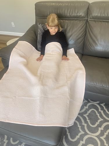 Image of Soft & Cozy Baby Waffle Blanket 43x40in Nursery Blankets for Boys Girls Swaddle Neutral Lightweight Baby and Toddler Throw Blanket Receiving Blanket (Light Pink)