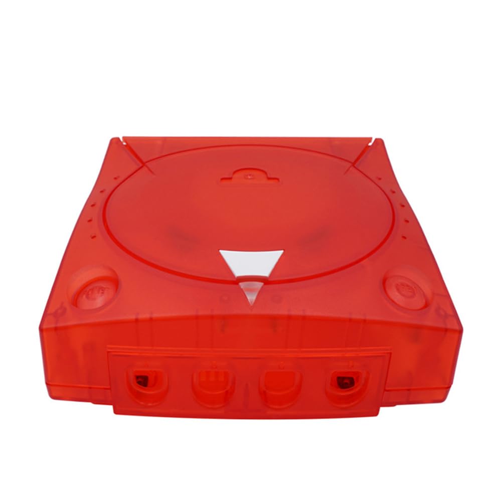 Guscio di ricambio in plastica semi trasparente per console videogiochi Dreamcast DC Retro (rosso trasparente)