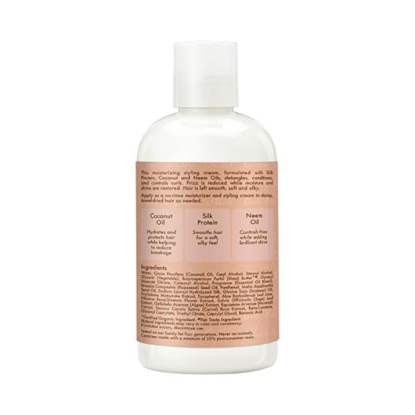 SheaMoisture Fair Trade Sulfate Free Coconut Hibiscus Curl & Style Milk with Silk Protein & Neem Oil For Thick, Defined, Curly Hair 8 oz