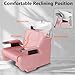 YOCONYO Barber Backwash Chair, Salon Shampoo Bowl and Chairs, Shampoo Unit with Neck Rest, Hair Washing Station with Ceramic Bowl, Shampoo Bowl Sink Chair Station for Spa Beauty Salon (Pink)
