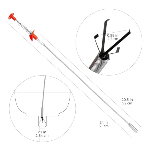 Amazon Basics Drain Clog Remover Tool, Includes 5 Plastic and 1 Stainless Drain Snakes, Effectively Clean Hair and Other Clog for Toilet, Kitchen Sink, Bathroom Tub, 6 Pack - Image 4
