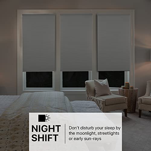 Chicology Cellular Shades , Window Blinds Cordless , Blinds For Windows , Window Shades For Home , Window Coverings , Cellular Blinds , Door Blinds , Evening Mist, 36"W X 84"H #TOP6
