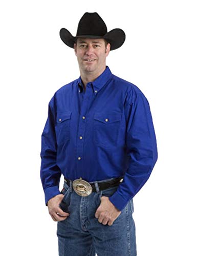 Roper Mens Royal Blue 100% Cotton Button Front BD L/S Shirt