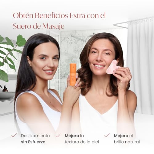 PLANTIFIQUE Gua Sha de Cuarzo Rosa Auténtico - Masajeador Facial Antiarrugas para Tonificar la Piel - Guasha Facial Piedra Natural - imagen 6