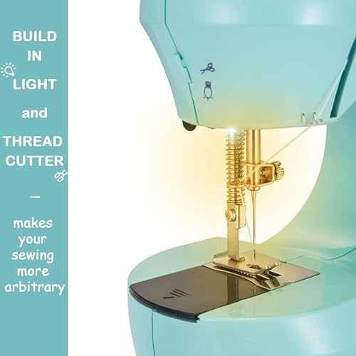 Fenansion Draagbare Elektrische Naaimachine Beginner Mini Sewing Machine, Professioneel Mini-Naaimachine voor Kinderen Beginners Dubbele Lijn Pedaal Kleine Tafellamp - Image 3