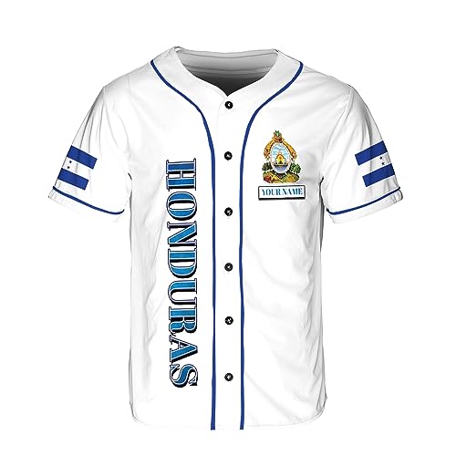 Personalized Honduras Flag Baseball Jersey Shirt, Honduras Jersey for Men, Honduras Shirts for Men Women miniatura 5