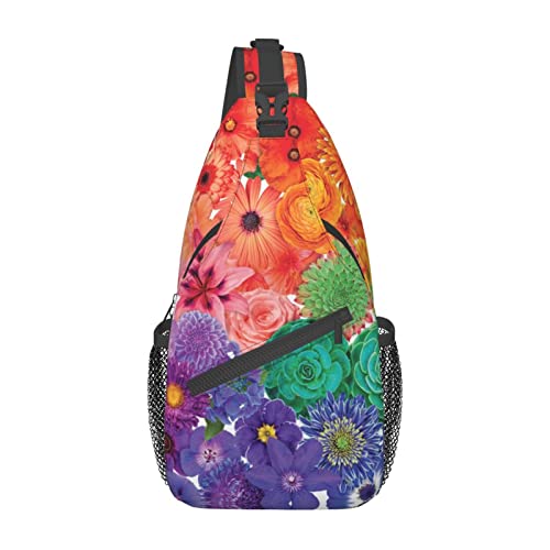 Sac à dos coq mignon fleurs arc-en-ciel - Taille unique mixte pour camping