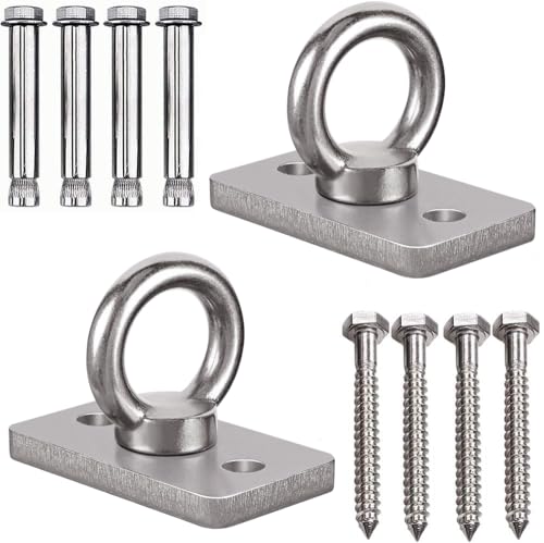 WAREMAID 2 Piezas Anclaje de Pared Soporte de Techo, Ganchos de Techo para suspensión Trainer Cintas elásticas musculación Fitness Cuerdas Crossfit, Columpios, Hamaca Silla, Yoga, Capacidad 680kg