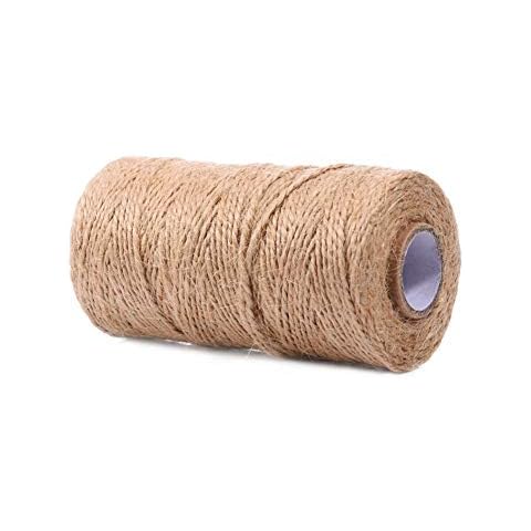 328 Feet Natural Linen Twines 3ply 2mm Thick Strong Rope Roll for DIY Arts Crafts Decoration, Bundling, Floristry, Garden Cover
