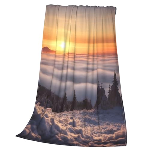 Couverture en micro polaire lever de soleil pour cocooning sur le canapé 152x127 - 4
