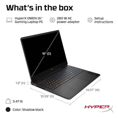 Image of HP HyperX OMEN Gaming Laptop 2026, Ryzen 9 8940HX, NVIDIA GeForce RTX 5060
