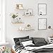 YGEOMER Floating Shelves for Wall, Different Sizes Natural Wood Wall Shelves for Living Room, Bathroom, Bedroom, Kitchen, Home Decor (Set of 4)