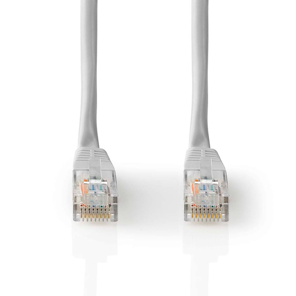 NEDIS Cat 5e kabel - U/UTP - wtyczka RJ45 - wtyczka RJ45-0,50 m - okrągły - PCW - szary - etykieta