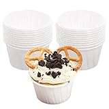 50 Capsulas Muffins Papel, Resistentes Tazas para Hornear, Papel para Magdalenas, Cápsulas para Cupcakes, para Horno Doméstico de Bricolaje, Moldes de Repostería para Magdalenas (Blanco)