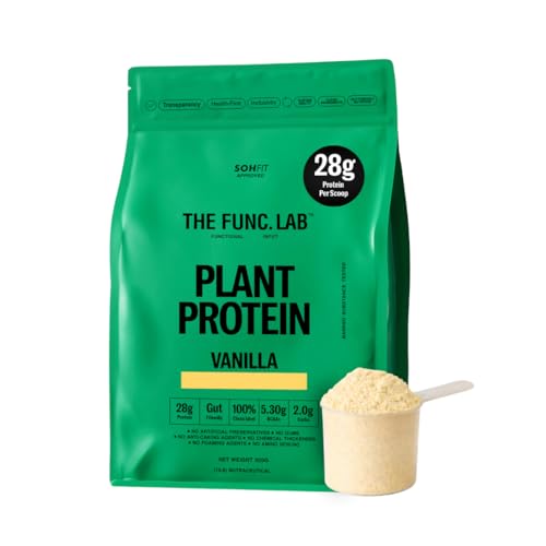 Image of The Func. Lab Plant Protein for Men and Women - Vanilla Flavour | 500g | 28g Protein per Scoop | Pea and Rice Blend | Vegan, Sugar‑Free | 100% Clean Label, Gut Friendly, Vegetarian