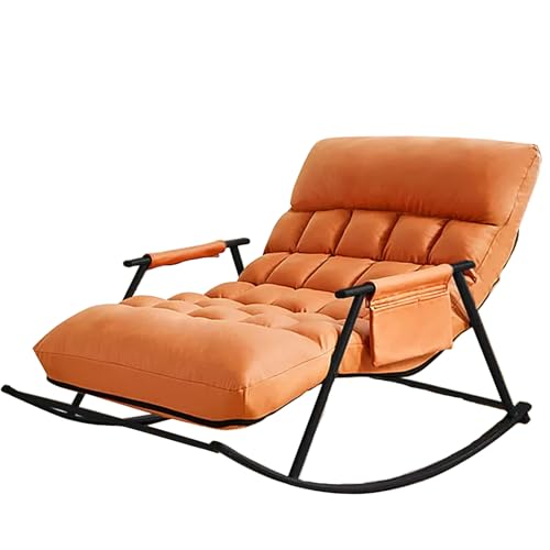 Mecedora con cojín suave y reposabrazos, tumbona transpirable con bolsillos laterales, cómodo diseño de gravedad cero, ángulo ajustable para sala de estar o jardín