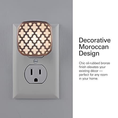 Lights by Night Decorative LED Night Light, Oil-Rubbed Bronze Moroccan Design, Plug-in, Dusk to Dawn Sensor, UL-Certified, Home Décor, Ideal for Bedroom, Bathroom, Kitchen, Hallway, 55164, 2 Pack - Image 4