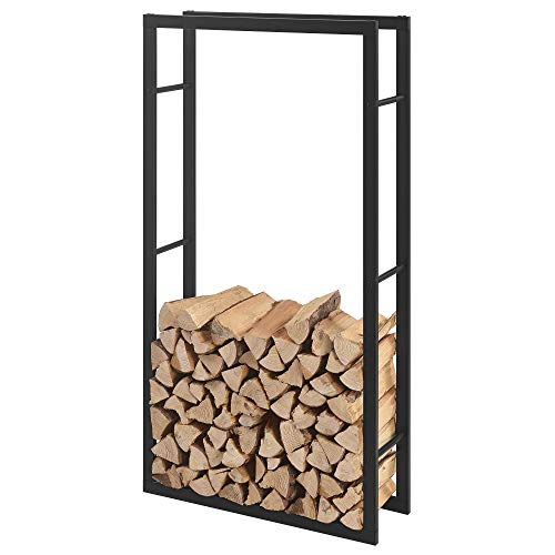 [en.casa] Kaminholzregal 75x150x25cm Brennholzregal Feuerholzregal Holzhalter