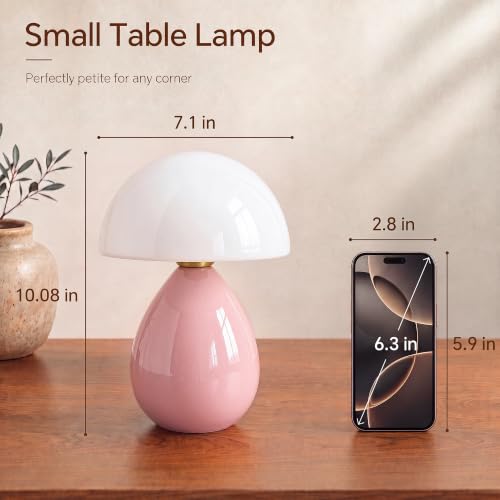 Image of Dawnwake Mushroom Lamp Table Lamp for Bedroom-Small Desk Table Lamps,Pink