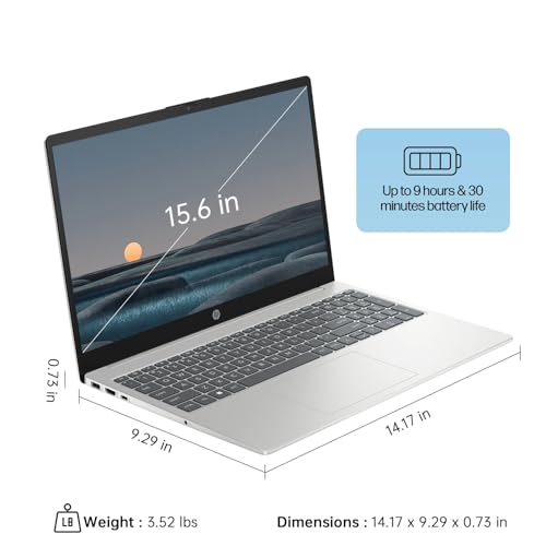 Image of HP 15.6 inch FHD Linux Laptop, Anti-Glare Display, 10-Core Intel i5-1235U, 32GB RAM, 2TB SSD + 256GB Portable SSD, KeyPad, WiFi 6, Webcam, USB-C, Linux Ubuntu OS