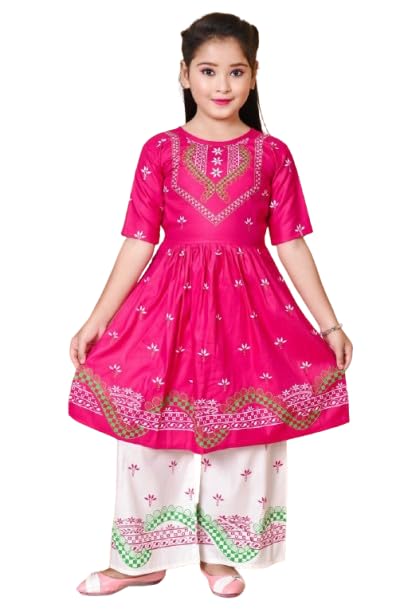 Image of Indian Western Traditional Dress for Baby Girls Kids Kurti Straiht Pant