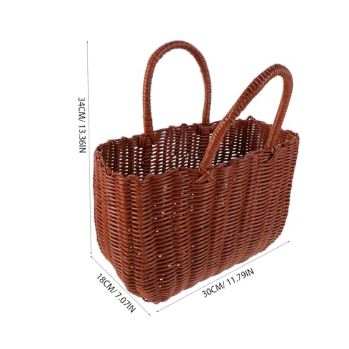 Cabilock Lightweight Woven Tote Bag for Women Summer Beach Handbag Stylish Picnic Basket Fashionable Outdoor Storage Versatile Weave Design for Home and Travel2