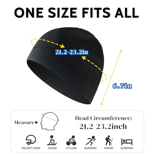 Image of 2 Pack Skull Caps Beanie for Men Women Soft Lightweight Beanie Sleep Running Hats Helmet Liner