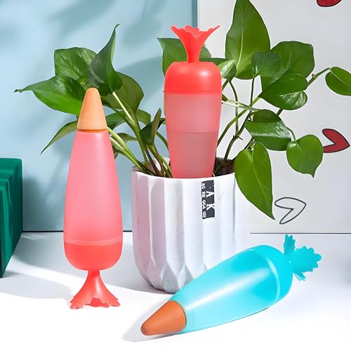 3 abreuvoirs automatiques en forme de carottes, balcon et jardin - Système d'irrigation transparent pour auto-arrosage des plantes (intérieur et extérieur)