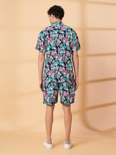 Image of Rigo Printed Co-Ord Set for Men's | Casual Shirt & Shorts Night Suit Set | Lounge-wear Nightdress Pajama Set for Men's | Night Wear, Beach Wear, Vacation Wear Outfit