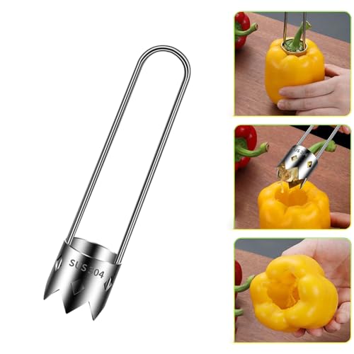 Runsgo Red Bell Pepper Seed Corer,2024 New Stainless Steel Fruite Corer,For Vegetables Fruit Kitchen Gadget (1 PCS)