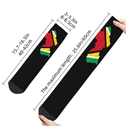 CUTEDWARF Guyana Flag Map Athletic Socks Adult Casual Mid Tube Sock Warm Cozy Cushion Sockings3