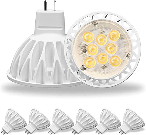 GOHDLAMP MR16 LED Bulbs Warm White GU5.3 Spot Light Bulb 6 Pack,12V 5W 2700K MR16 LED Bulb 2Pin 50W Halogen Equivalent 450Lm 38° Beam Angle Lamp Non-Dimmable,for Landscape Recessed and Track Lighting
