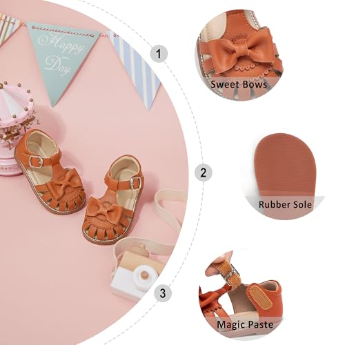 Image of Otter MOMO Girls Open Toe Princess Flat Sandals with Comfort Sole Summer Sandals