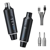 Yinker 2.4G XLR Mikrofon Wireless Sender Empfänger 1 zu 1 Kabelloses Mikrofon für Dynamisches Mikrofon Kondensatormikrofon 50-100m für Gesang/öffentliches Reden