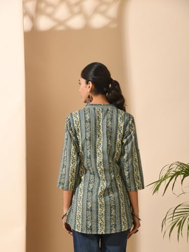 Image of Meesan Women's Casual Ethnic 3 /4 Sleeve Printed Tunic