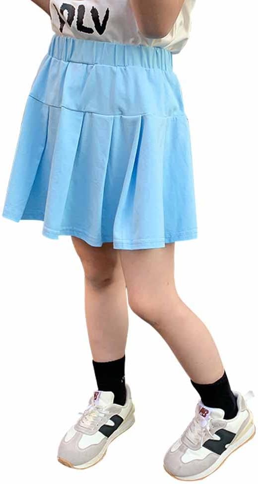 Girls Athletic Skort Golf Tennis Running Skirt Solid Activewear for Toddler,Blue，3T