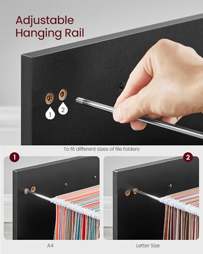 Image of VASAGLE 2 Drawer File Cabinet with Lock, Rolling Printer Stand