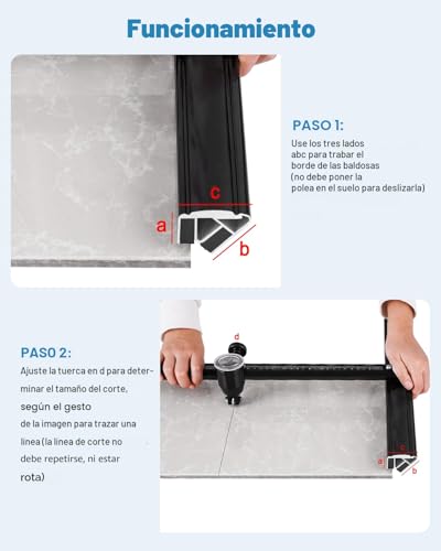 Miniatura 3 de Mxbaoheng Cortador Manual De Azulejos Tipo T De 600 Mm Kit De Herramientas De Corte De Azulejos De Gran Formato Para Azulejos De Cerámica Con 1 Alicates Potentes Y 5 Cuchillas De Corte
