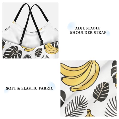 senya Girls Swimsuits One-Piece Swimwear Tie Bathing Suit Beach Summer Round Neck 9-10T Banana Pattern3