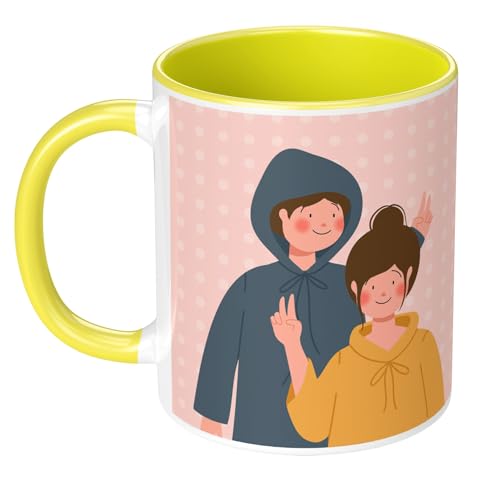 Image of Raksha Bandhan Gifts Printed Mug with Keychain Best Rakhi Combo Gift for Brother & Sister Rakshabandhan Return Gifts for Sister White 350ml Coffee Mug(Pack of 5)(Combo Set)(RMCKRCG406)