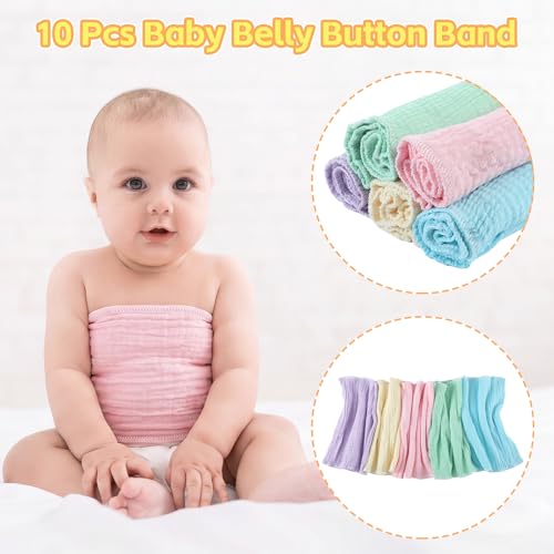 Image of Cutecrop Baby Belly Band Elastic Gtube Belt Double Layer Belly Button Cover Cotton Gtube Cover Umbilical Hernias Belt