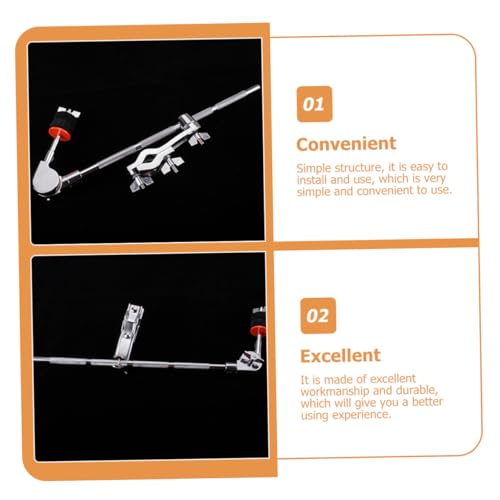 Abrazadera para platillo de batería con brazo extensible ajustable, brazo de extensión metálico para montaje de hardware de percusión y accesorios miniatura 4