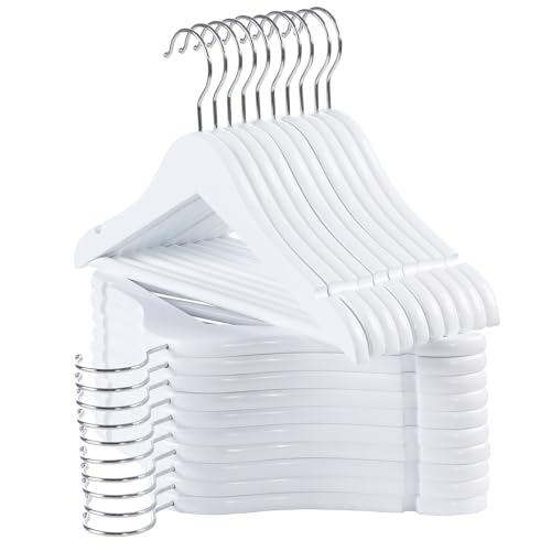ELONG HOME Kids Hangers, 20 Pack White Baby Hangers for Closet, Premium Children's Clothes Hangers with 360° Swivel Hook