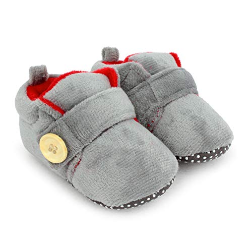 Baby Girls and Boys Dual Color Shoes/Booties with Wooden Button - Soft Base, Ankle Length, Breathable for Newborn Girls and Boys